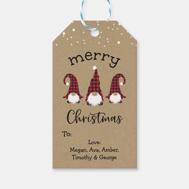 Red Gnome Merry Märkre Presentetikett (Framsidan)