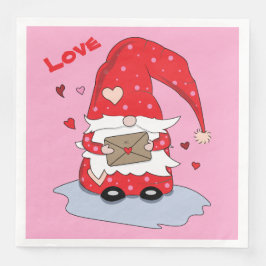 Red gnome rosa papper napkins pappersservett