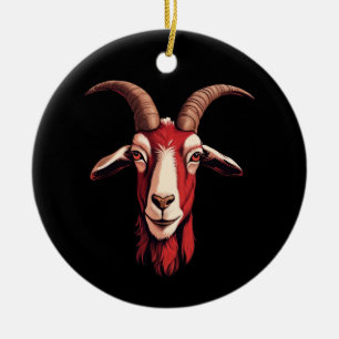 Red Goat Julgransprydnad Keramik