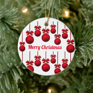 Red God jul Baubles Circle Ornament