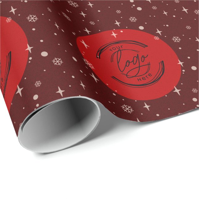 Red God jul Business Logotyp Snowflake Presentpapper (Rullad Hörn)
