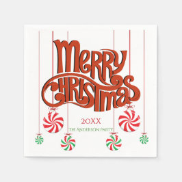 Red God jul Calligraphy Pappersservett