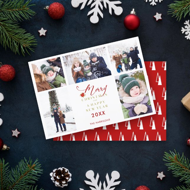 Red God jul Chic Trendig Collage 5 Photos (Skapare uppladdad)