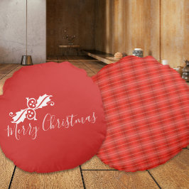 Red God jul Design Rund Kudde