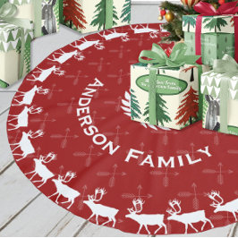 Red God jul Family Namn Reindeer Arrows Julgransmatta Borstad Polyester