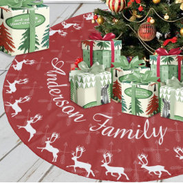 Red God jul Family Namn Reindeer Arrows Julgransmatta Fleece