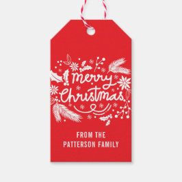 Red God jul Festive Helgdag Namn Presentetikett