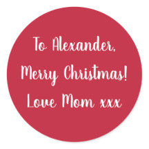 Red God jul från Mamma-presentdekal för märkre