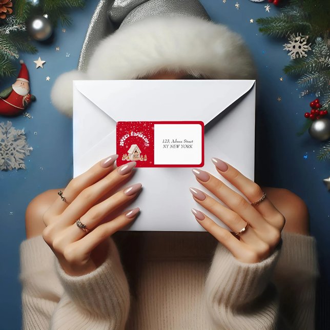 Red God jul Graffiti Adressetiketter (Skapare uppladdad)