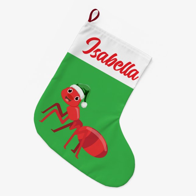 Red God jul Grönt ant Santa hat Julafton Stor Julstrumpa (Framsidan (Hängande))