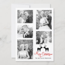 Red God jul hjort newlyweds fotokollage