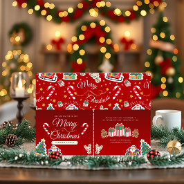 Red God jul HO!HO!HO!HO! Liggande Inbjudningar