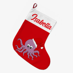 Red God jul jellyfish octopus Santa Julafton Stor Julstrumpa