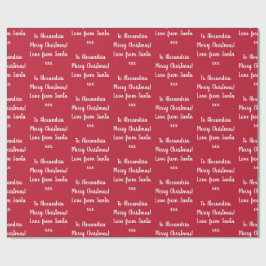 Red God jul Personlig Namn från Santa Santa Presentpapper