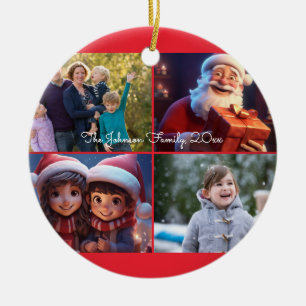 Red God jul Photo Family Julgransprydnad Keramik