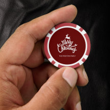 Red God jul Poker Chip