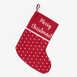 Red God jul Polka dots Festive Liten Julstrumpa