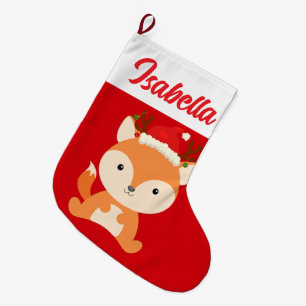 Red God jul räv Santa Julafton Stor Julstrumpa