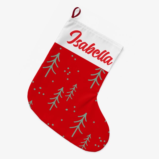 Red God jul Santa Julafton träd party Stor Julstrumpa (Framsidan (Hängande))