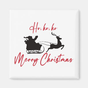 Red God jul Santa Sleigh och Reindeer Magnet