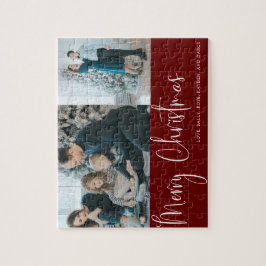 Red God jul Script 2 Photo Collage Helgdag Pussel