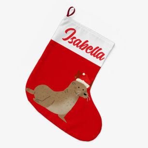 Red God jul Sea lejon Santa Julafton party Stor Julstrumpa