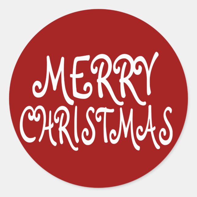 Red God jul Stickers Runt Klistermärke (Framsida)