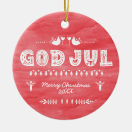 Red God Jul Svensk jul Ceramic Ornamic Julgransprydnad Keramik