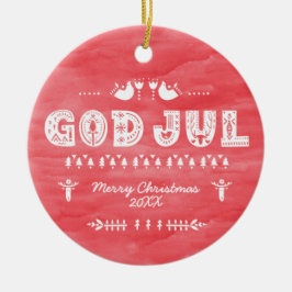 Red God Jul Svensk jul Ceramic Ornamic Julgransprydnad Keramik