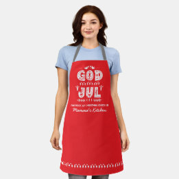 Red God Jul Svenska julafton Traditional Apron
