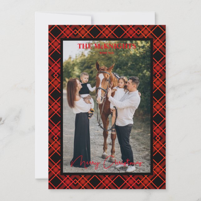 Red God jul Tartan Play Photo Family (Framsida)