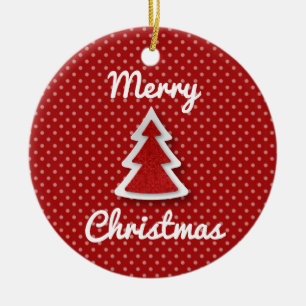 Red God jul Träd Circle Ornament