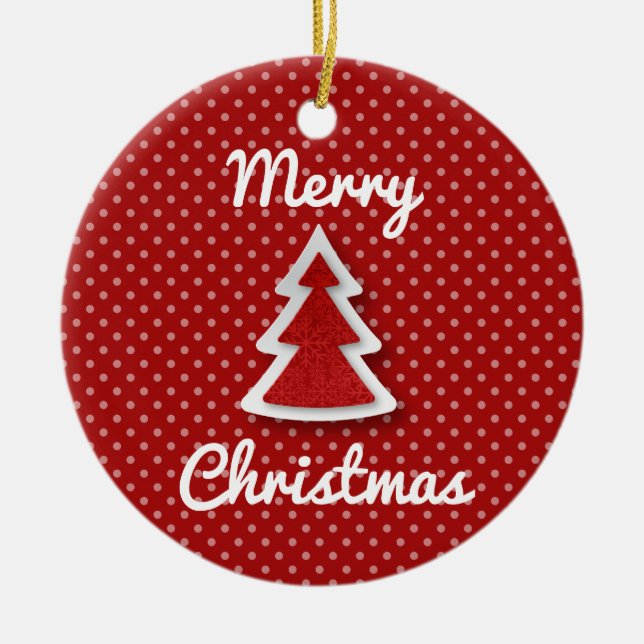 Red God jul Träd Circle Ornament (Framsidan)