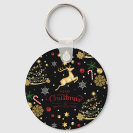 Red God jul Träd Nyckelring