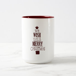 Red God jul Träd Wish Två-Tonad Mugg