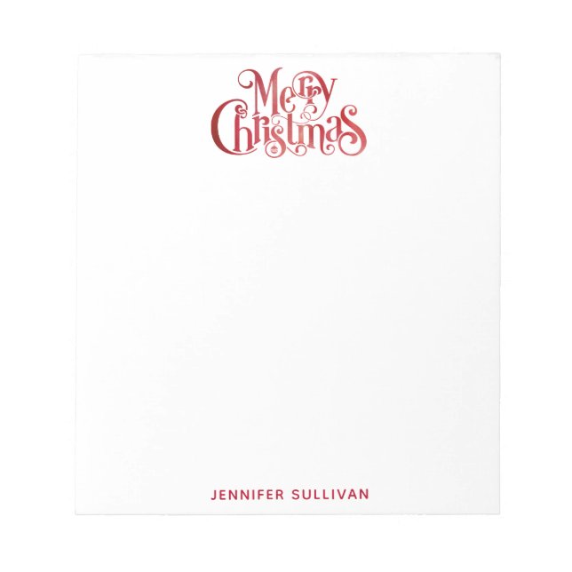 Red God jul Typography Festive Teckensnitt Anteckningsblock (Framsida)