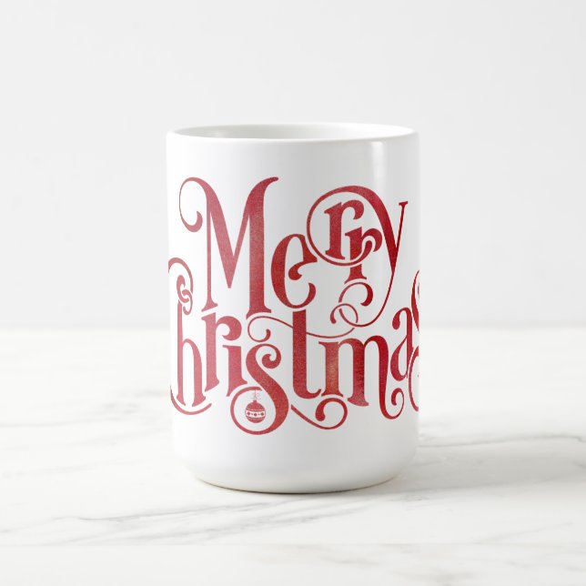 Red God jul Typography Festive Teckensnitt Kaffemugg (Center)