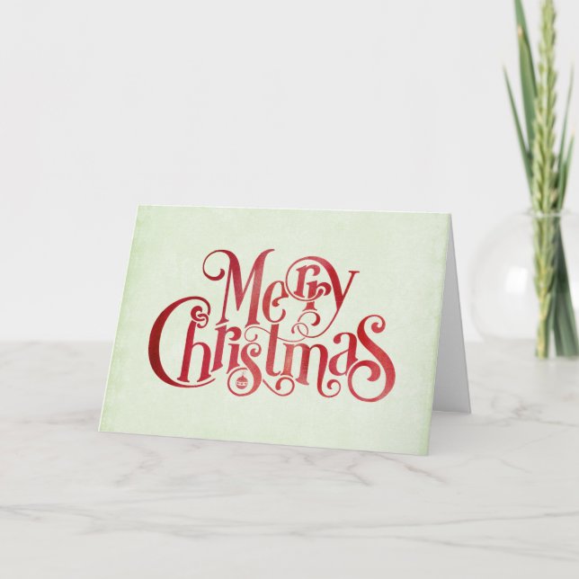 Red God jul Typography Festive Teckensnitt Kort (Framsida)