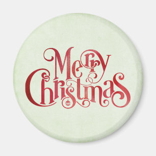 Red God jul Typography Festive Teckensnitt Magnet