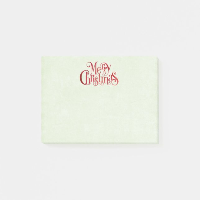 Red God jul Typography Festive Teckensnitt Post-it Block (Framsida)