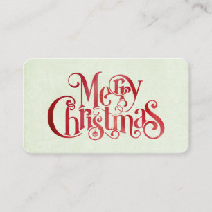 Red God jul Typography Festive Teckensnitt Visitkort