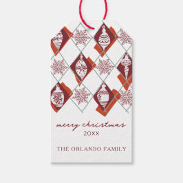 Red God jul Typography Helgdag Gift Märkres Presentetikett