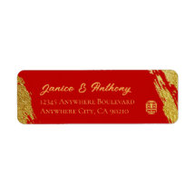 Red gold calligraphy chinese bröllopsadress
