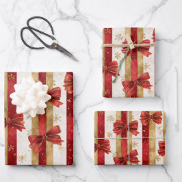 Red Gold Christmas Bows