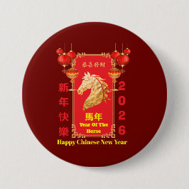 Red & Gold Festive Chinese Year of the Horse Knapp