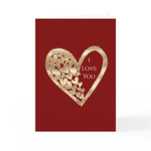 Red Gold Hearts Love