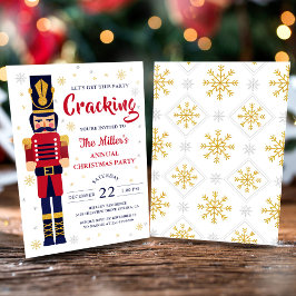 Red Gold Nutcracker Christmas Party Holiday Inbjudningar