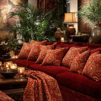 Red & Gold Paisley Pillows - Customizable  Kudde