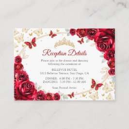 Red Gold Quinceanera Reception Details Tilläggskort