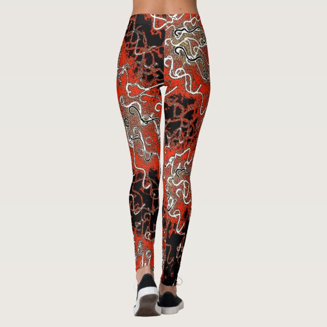 Red Gold Swirl Leggings (Baksida)